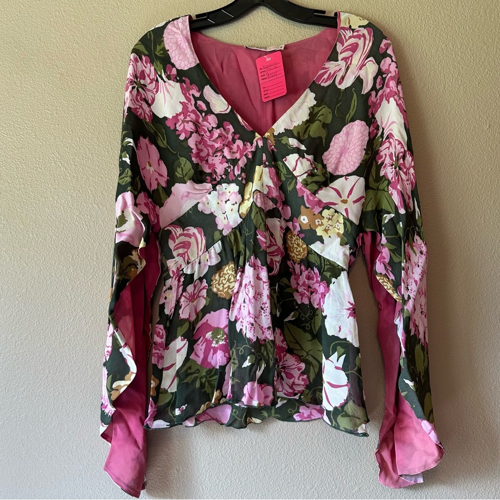 R.E.D Valentino vneck flow sleeve blouse